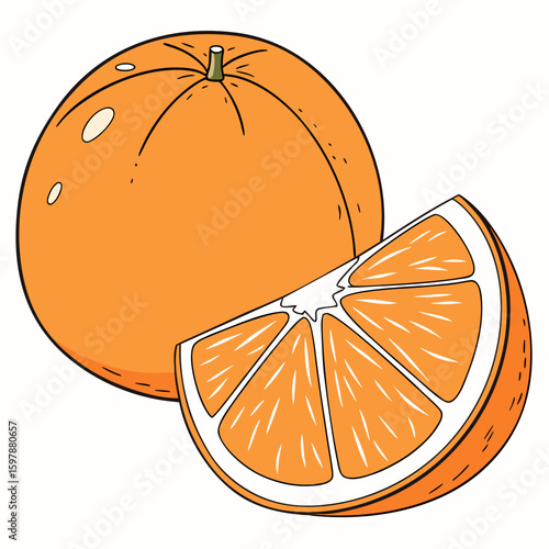Orange  fruit vector illustration perfect for posters, icon, t-shirts, cards, wall art prints and ai design.