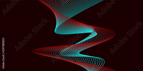 Abstract background of lines. Digital technology cyber backgroun. Good simple black art nice