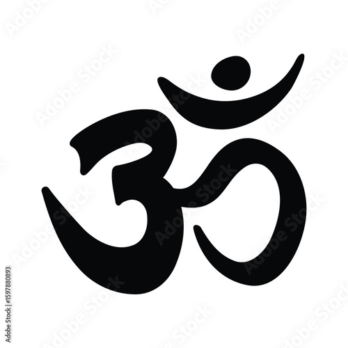om symbol sign on white background. symbol of buddhism and hinduism religions. shiva om text vector illustration