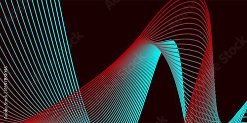 Abstract background of lines. Digital technology cyber backgroun. Good simple black art