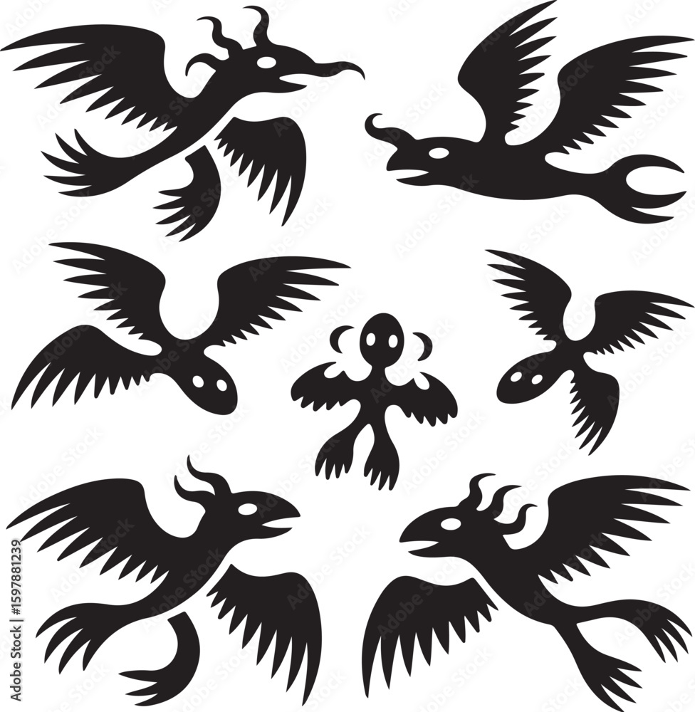 Fototapeta premium Abstract geometric pattern design with bold shapes and contrasting colors silhouette