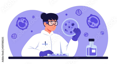 Scientist Examining Cellular Cultures In Laboratory For Medical Advancements