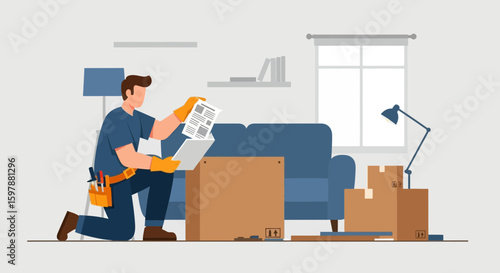 Mover Reviews Instructions Before Unpacking Boxes In Home For New Homeowners