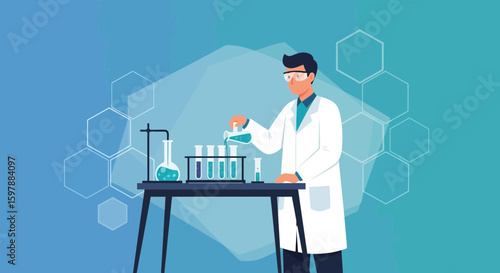 Scientist Working In Modern Laboratory Conducting Research With Equipment