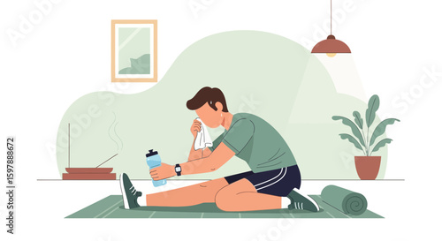 Stretching Exercise After Intense Workout Session At Home For Relaxation