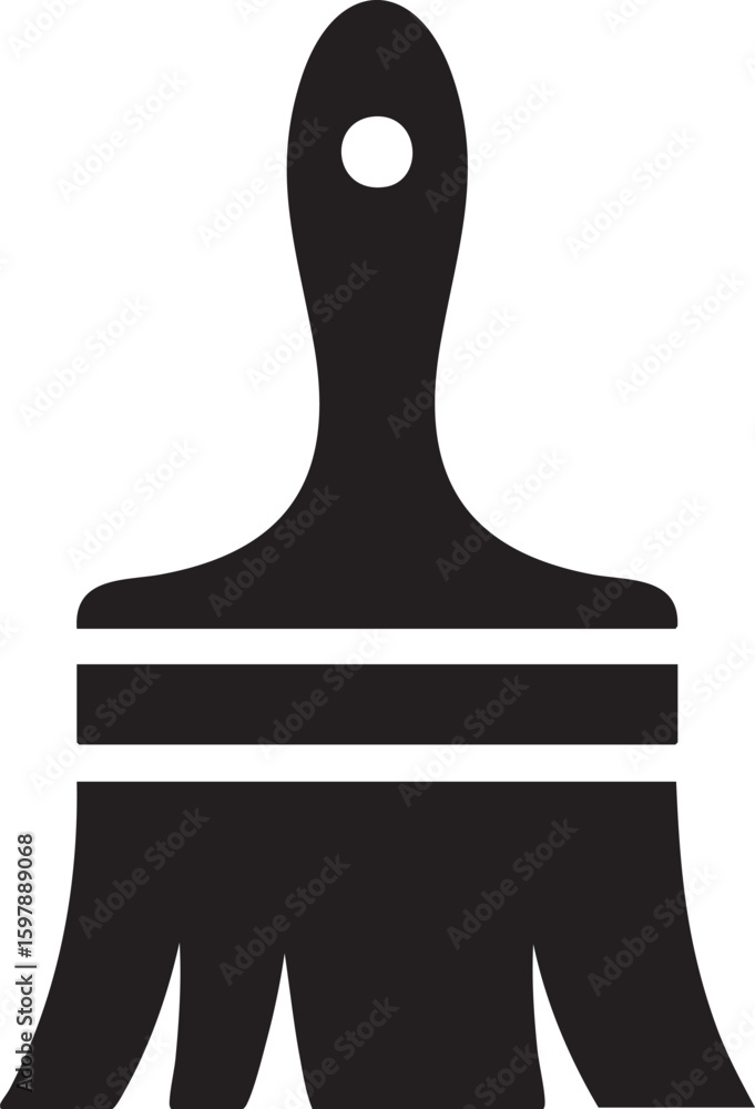 Fototapeta premium Silhouette Of A Paint Brush Tool Vector Illustration Symbolizing Painting Art Decoration Renovation Design Simple Black Icon