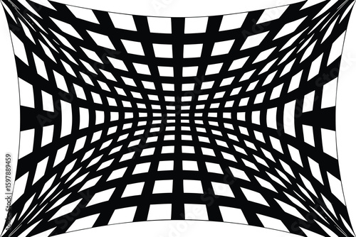 Grid of Squares That Warp and Curve on a 3D Surface