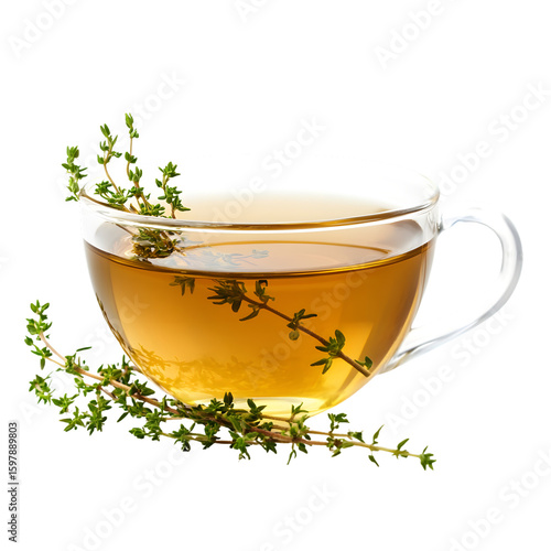 Therapeutic Herbal Tea: Hot Cup of Thyme Green Tea