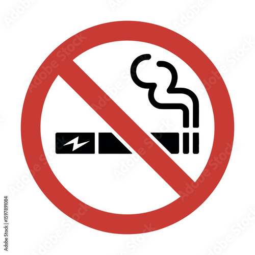 No Smoking Sign with Cigarette and Smoke Symbol Red Circle smoking ban prohibition
