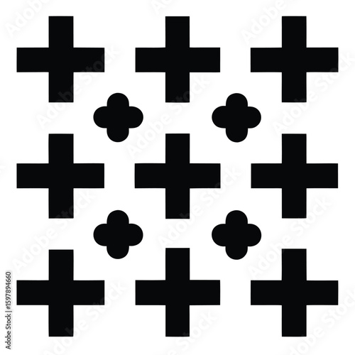 Minimalist Pattern of Plus and Minus Signs