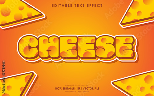 Editable cheese text effect with pattern of cheese