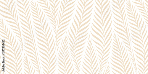 Minimal Beige Botanical Leaf Seamless Pattern – Elegant Nature-Inspired Vector Background for Wallpapers, Packaging, and Modern Design