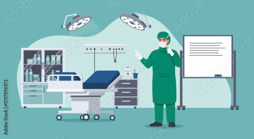 Surgeon Explaining Surgical Procedure In The Operating Room In Hospital