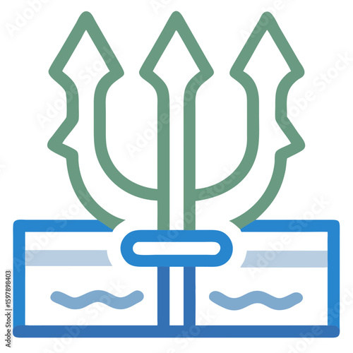 Symbolic Triton Illustration with Wavy Elements for Design Projects, Brand Logos, Digital Media, Art, and Educational Content  