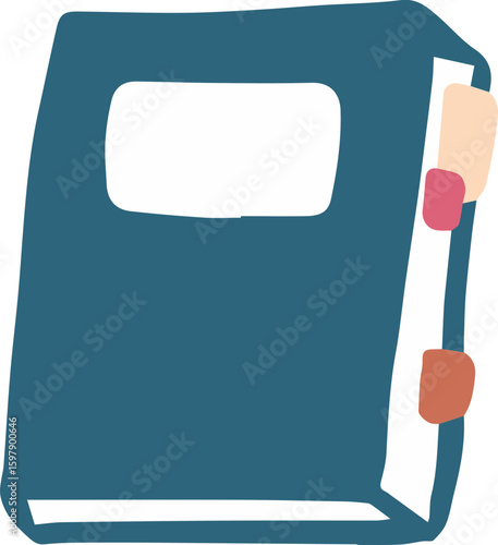 Teal Hardcover Book With White Pages And Pink Brown Markers