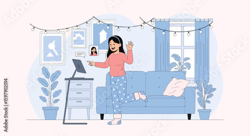 Virtual Connection With Friends During Isolation Using Technology At Home