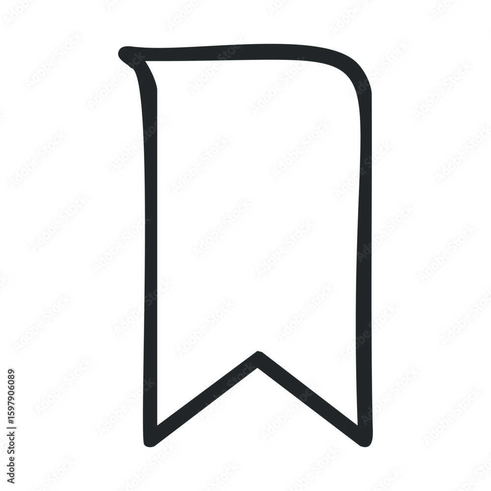 Minimalist bookmark icon in black outline design Minimalist bookmark icon in black outline design