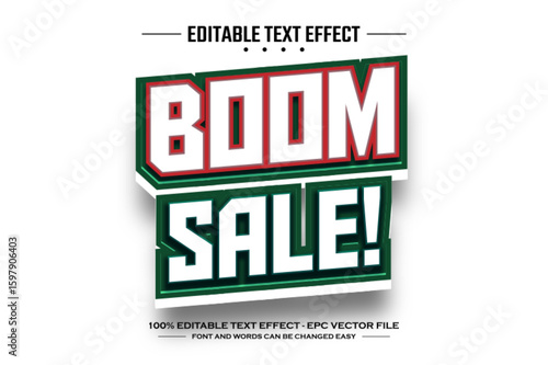 Boom sale 3D editable text effect template