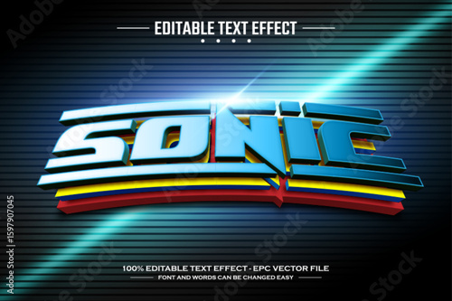 Sonic 3D editable text effect template