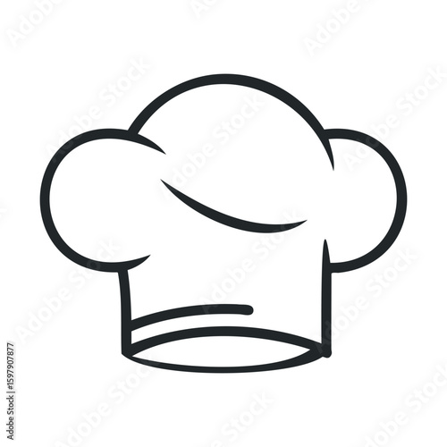 Chef hat icon outline on white background