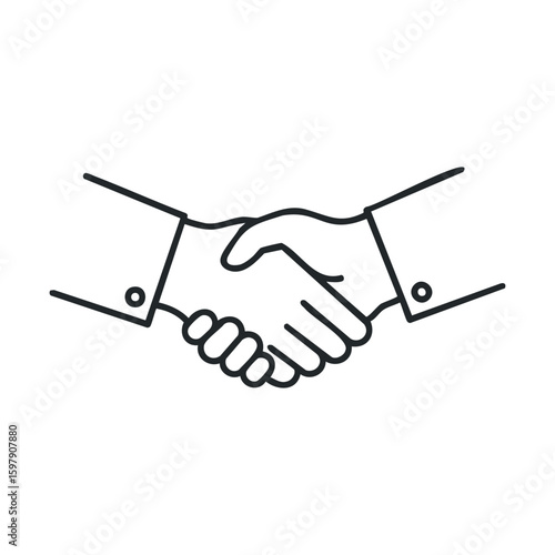 Simple icon of two hands in a handshake gesture