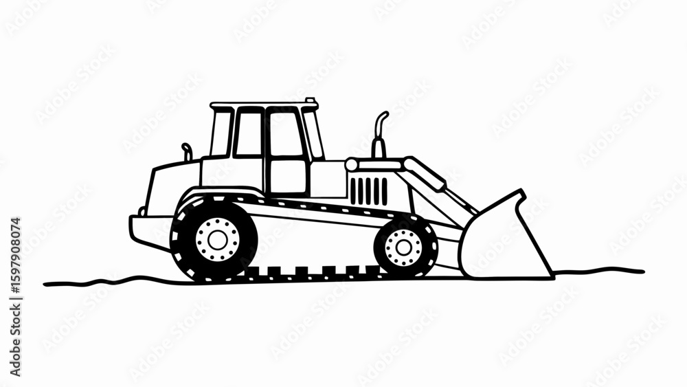 Naklejka premium tractor isolated on white background vector