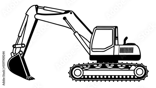 excavator loader excavator art vector 