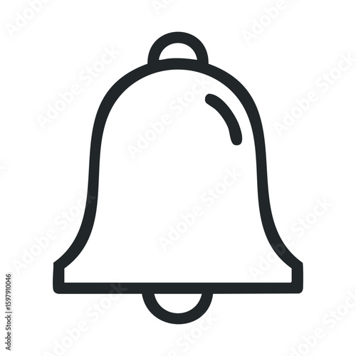 Simple outline of ringing bell icon for notifications and alerts