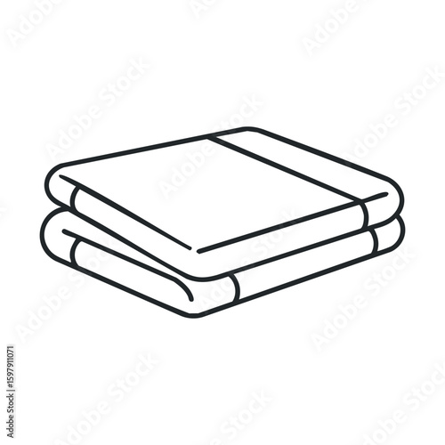 Minimalist line art of folded bath towels with simple design