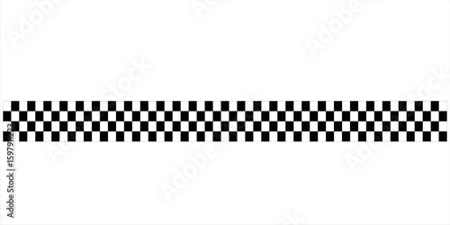 Black and white checkered rectangular frame. Square racing checkerboard pattern. Chessboard geometric pattern. Rally checkerboard pattern. Finish racing frame. Vector illustration on white background