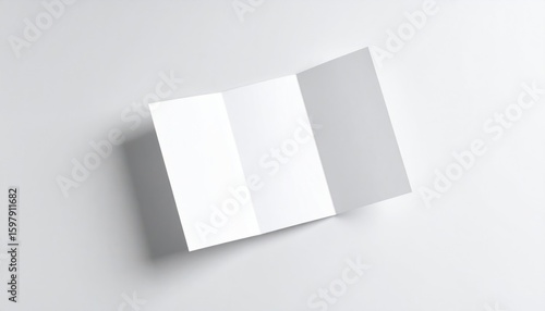 Foldable Card Mockup Floating Above White Background For Design Presentation With Clean Minimalist Aesthetic
