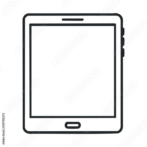 Outline of tablet device with touchscreen display