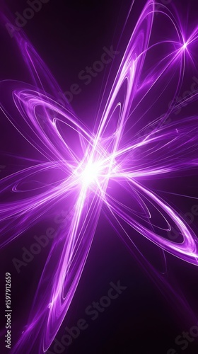 Vibrant purple energy swirling in a cosmic dance of light and movement