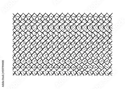 barbed wire fence line art vector silhouette illustration 