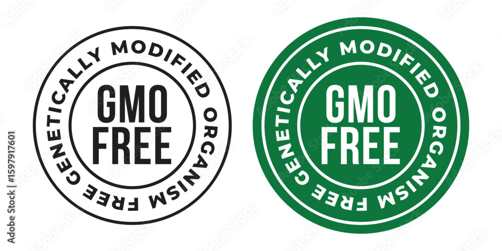 Obraz premium GMO Free Circle Label Vector Set