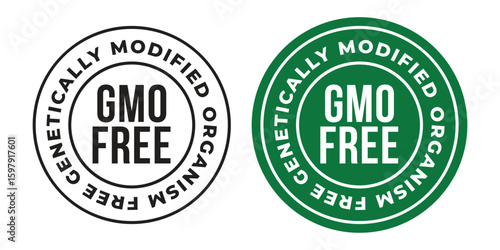 GMO Free Circle Label Vector Set