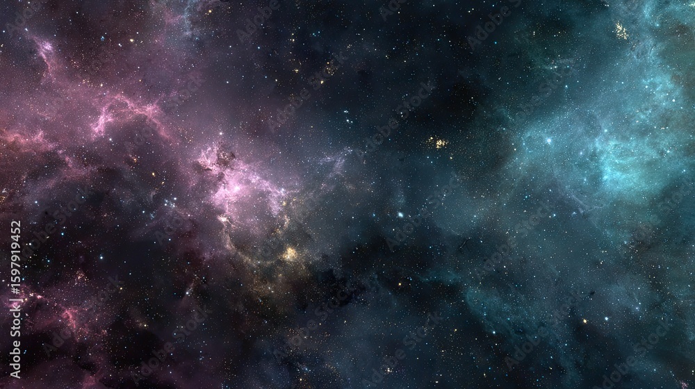 Naklejka premium Colorful Nebulae In Deep Space