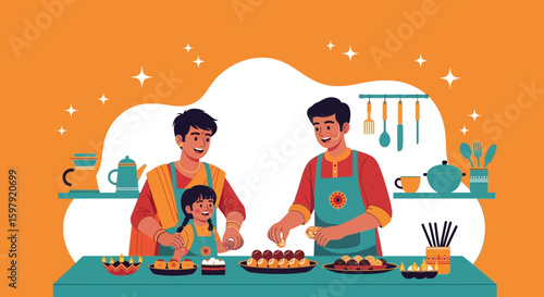 Celebrating Family Moments: A Cultural Food Preparation Scene With Loved Ones