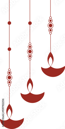Maroon decorative diya festive hanging element