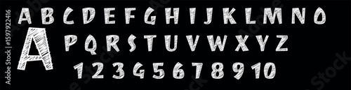 chalk alphabet of numbers and symbols