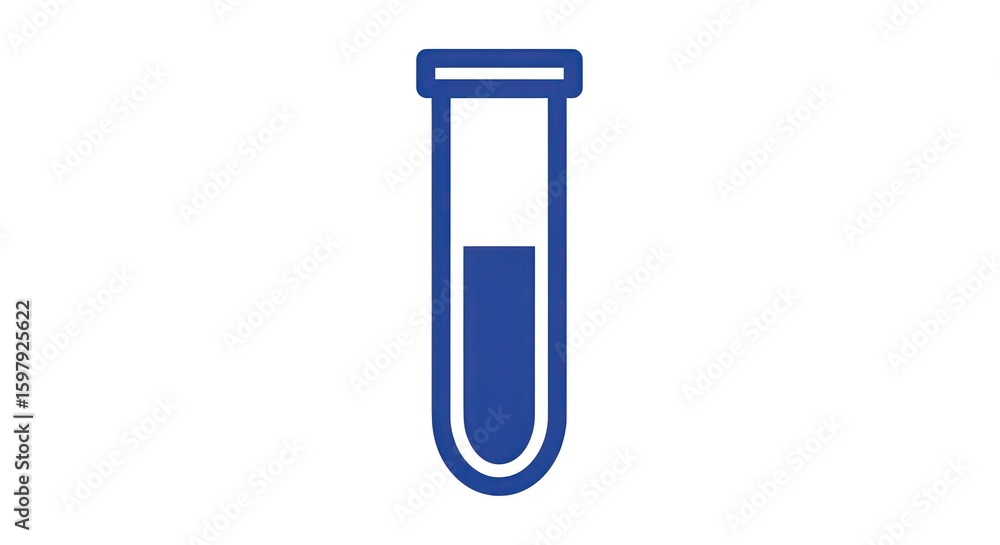 Bold Blue Test Tube Icon: Minimalist Science Graphic Design Bold Blue Test Tube Icon: Minimalist Science Graphic Design