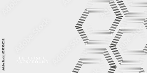 octagon with modern geometric background with white color gradation