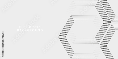 octagon with modern geometric background with white color gradation