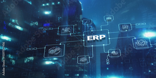 Enterprise Resource Planning ERP Management Business Technology Concept