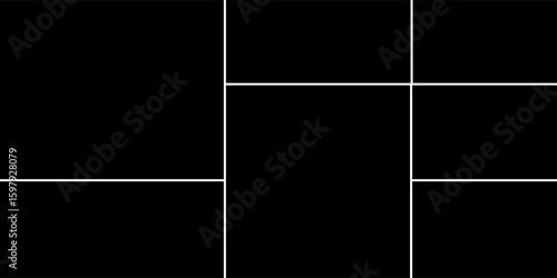 Empty collage for 7 pictures. Vector photo frame for memory.