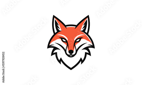 Stylized Fox Head Mascot Logo 