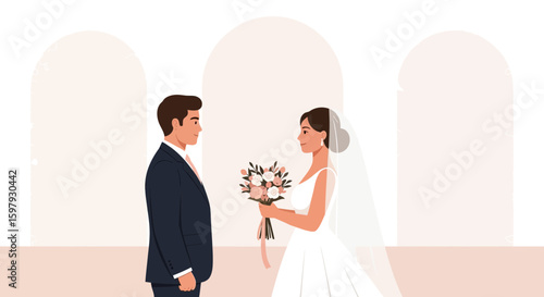 Elegant Wedding Ceremony With Minimalist Style Decoration For Modern Design