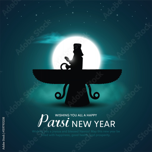 Iranian and Parsi new year or navroz mubarak (happy new year). Creative vector illustration design.