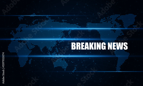 Abstract Breaking news Light out technology background Hitech communication concept innovation send for planet earth with sunrise and technology network effect 