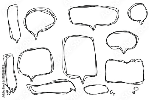 Set of bubble text vector  made by lines.eps